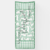 Groene Glitter Gingham Pset Rabbits Spandoek (Verticaal)