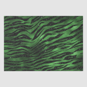 Groene Glitter Glam Tijgerstrepen Patroon Tissuepapier