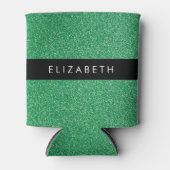 Groene Glitter, Glitter Achtergrond, Jouw naam Blikjeskoeler (Voorkant)