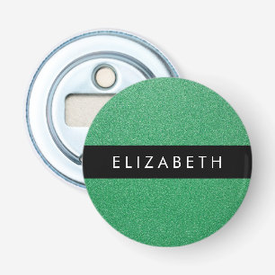 Groene Glitter, Glitter Achtergrond, Jouw naam Button Flesopener