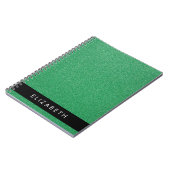 Groene Glitter, Glitter Achtergrond, Jouw naam Notitieboek (Linkerzijde)