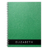 Groene Glitter, Glitter Achtergrond, Jouw naam Notitieboek (Voorkant)