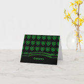 Groene Glitter Keltische Hart Knoop Patroon Note K Kaart (Gele Bloem)