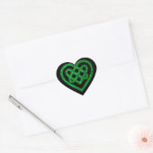 Groene Glitter Keltische Hart Knoop Stickers (Envelop)