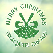 Groene Glitter Kerstklokken Aangepaste Kerstmis Raamsticker (Vel 3)