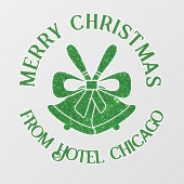 Groene Glitter Kerstklokken Aangepaste Kerstmis Raamsticker (Vel)