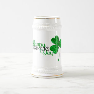 Groene Glitter Klaver Gelukkige St. Patrick's Dag Bierpul