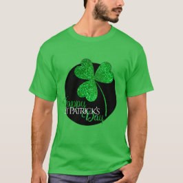Groene Glitter Klaver Gelukkige St. Patrick's Dag T-shirt