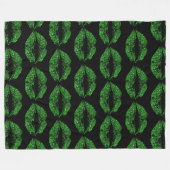 Groene Glitter Lips #2 Fleece Deken (Voorkant (Horizontaal))