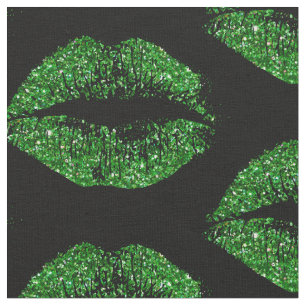 Groene Glitter Lips Stof