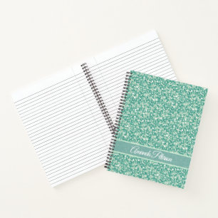 Groene glitter met witte vonken notitieboek
