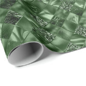 Groene Glitter Metallic Glanzende Kerstmis Cadeaupapier (Rol Hoek)