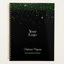 Groene Glitter op zwarte achtergrond Wekelijks Maa Planner