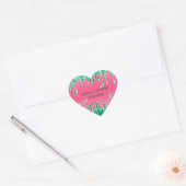 Groene Glitter-schijven roze bruiloft personaliser Hart Sticker (Envelop)