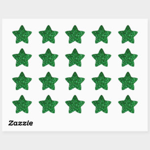 Groene Glitter Schittering Glanzend Patroon Vierin Ster Sticker