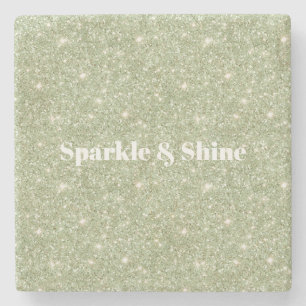Groene Glitter Schittering Stenen Onderzetter