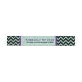 Groene Glitter & Sparkles met Zwarte Chevron Adreslabel Wikkel (Individueel)