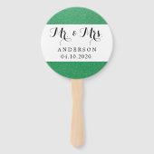 Groene Glitter, Sparkly, Slanzend Glitter, Weddens Handwaaier (Voorkant)