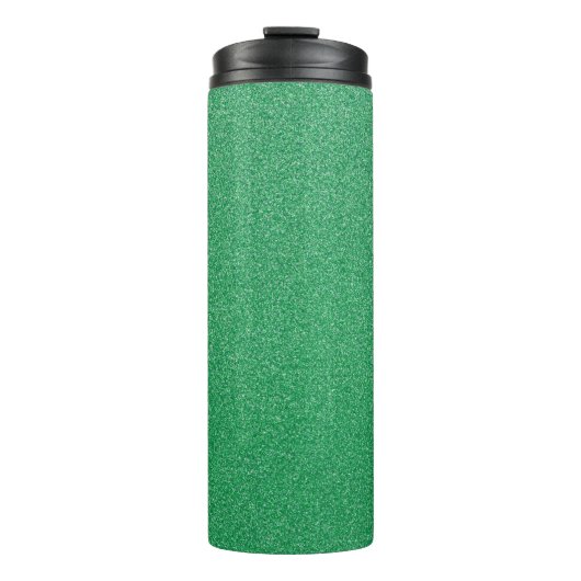 Groene glitter, sprankeling, glitterachtergrond thermosbeker (Voorkant)