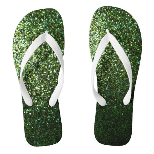 Groene glitter teenslippers (Voetbed)