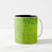 Groene glitter tweekleurige koffiemok (Voorkant rechts)
