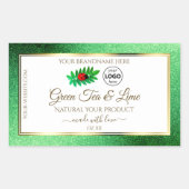 Groene Glitter White Product Labels Ladybug Logo (Voorkant)