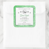 Groene Glitter White Product Labels Logo Diamonds (Tas)