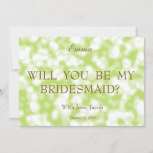 Groene Glitter zal je mijn Bridesmaid zijn Kaart
