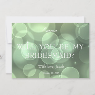 Groene Glitter zal je mijn Bridesmaid zijn Kaart
