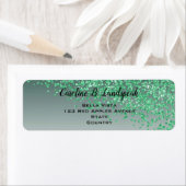 Groene glitters moderne verloop retouradres etiket (Insitu)