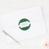 Groene glitters & witte verjaardagsfeest sticker (Envelop)
