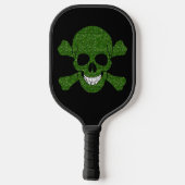 Groene glitterschedel en kruisgraten pickleball paddle (Achterkant)