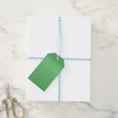 Groene Glittery Zig-Zag Gift Label Cadeaulabel (Met Touw)