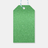 Groene Glittery Zig-Zag Gift Label Cadeaulabel (Achterkant)
