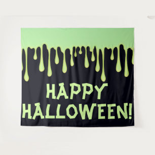 Groene Gloed Druppels Druppelen Halloween Feest Wandkleed