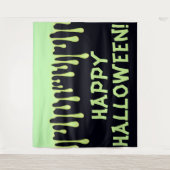 Groene Gloed Druppels Druppend Halloween Feest Wandkleed (Voorkant)