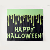 Groene Glow Drips Druppend Halloween Feest Wandkleed (Voorkant (horizontaal))