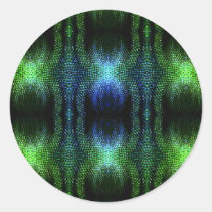 Groene Glow Snake Huid Ronde Sticker