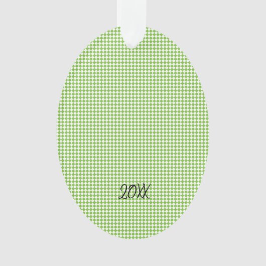 Groene Gnome Checker NAAM Jaar Kerstplezier Ornament (voorkant)