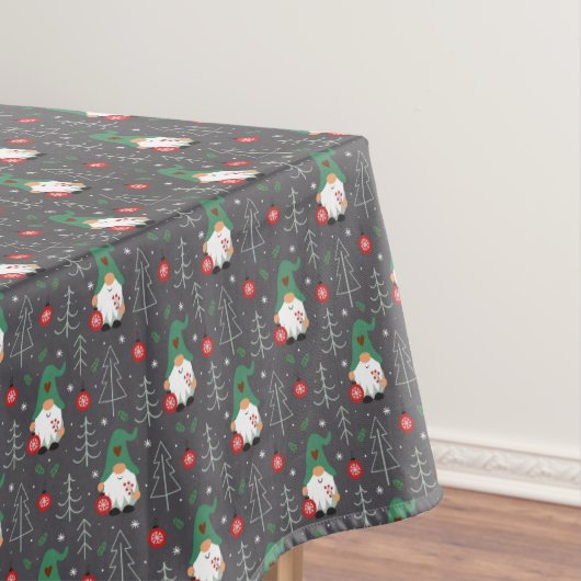 Groene Gnome Kerstboom Ornamenten Patroon Tafelkleed (Voorbeeld)