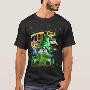 Groene Gnomen Bus School Driver en Shamrock St Pat T-shirt