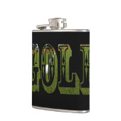 Groene Golf-Afbeelding-Logo, vinylgewikkelde heupk Heupfles (Links)