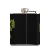 Groene Golf-Afbeelding-Logo, vinylgewikkelde heupk Heupfles (Achterkant)