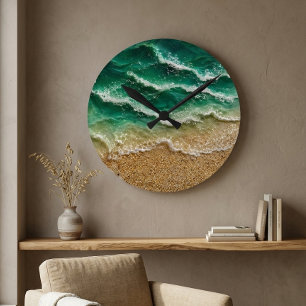 Groene golf hars look strand zand oceaan kust ronde klok