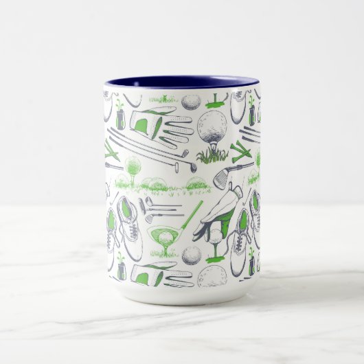 Groene Golf iconen patroon Mok (Midden)