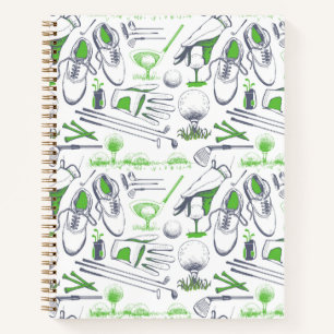 Groene Golf iconen patroon Notitieboek
