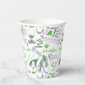 Groene Golf iconen patroon Papieren Bekers (Rechts)