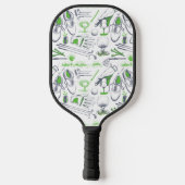 Groene Golf iconen patroon Pickleball Paddle (Achterkant)