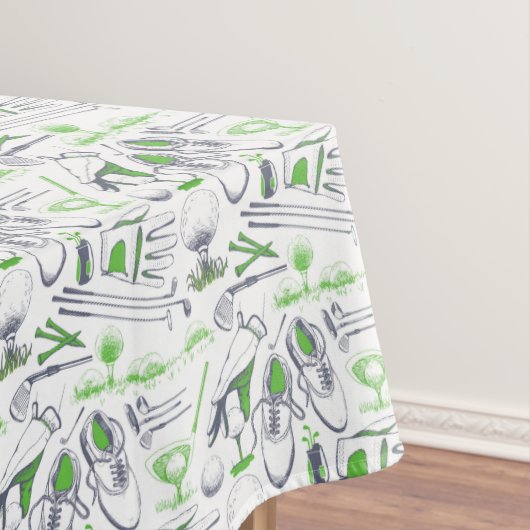 Groene Golf iconen patroon Tafelkleed (Voorbeeld)