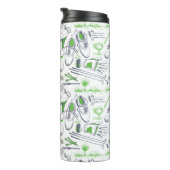 Groene Golf iconen patroon Thermosbeker (Geroteerd rechts)